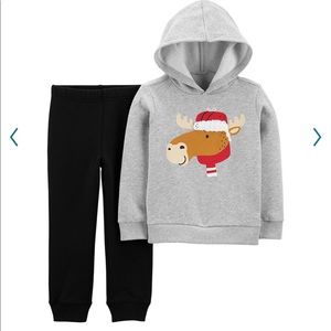 Carter's ❤️🎄2-piece Moose hoodie & pants set.